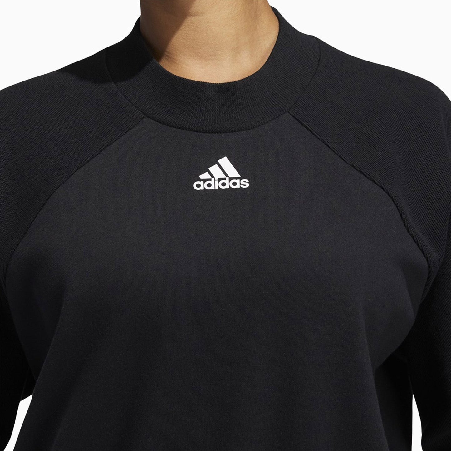 Women's Black Rib Crew Sweatshirt