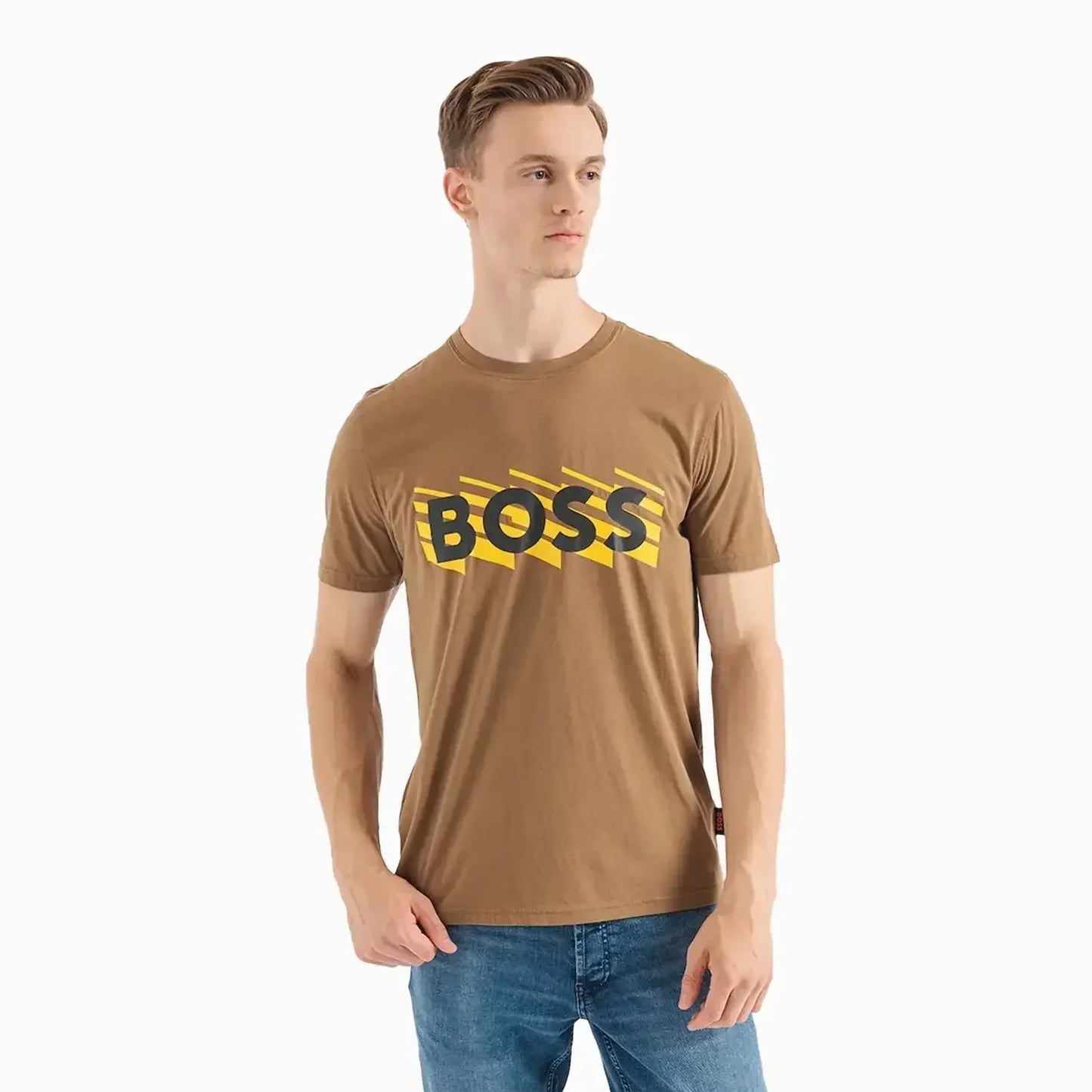 Men's Cotton Jersey T-Shirt With Rubber Print Logo