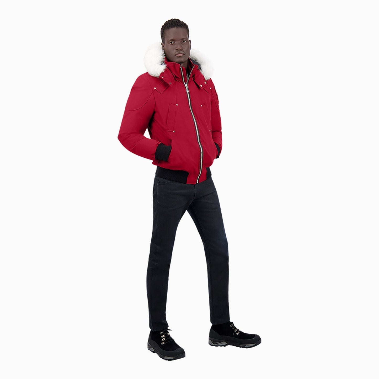 Men's Balistic Bomber Zip-Up Fur Jacket