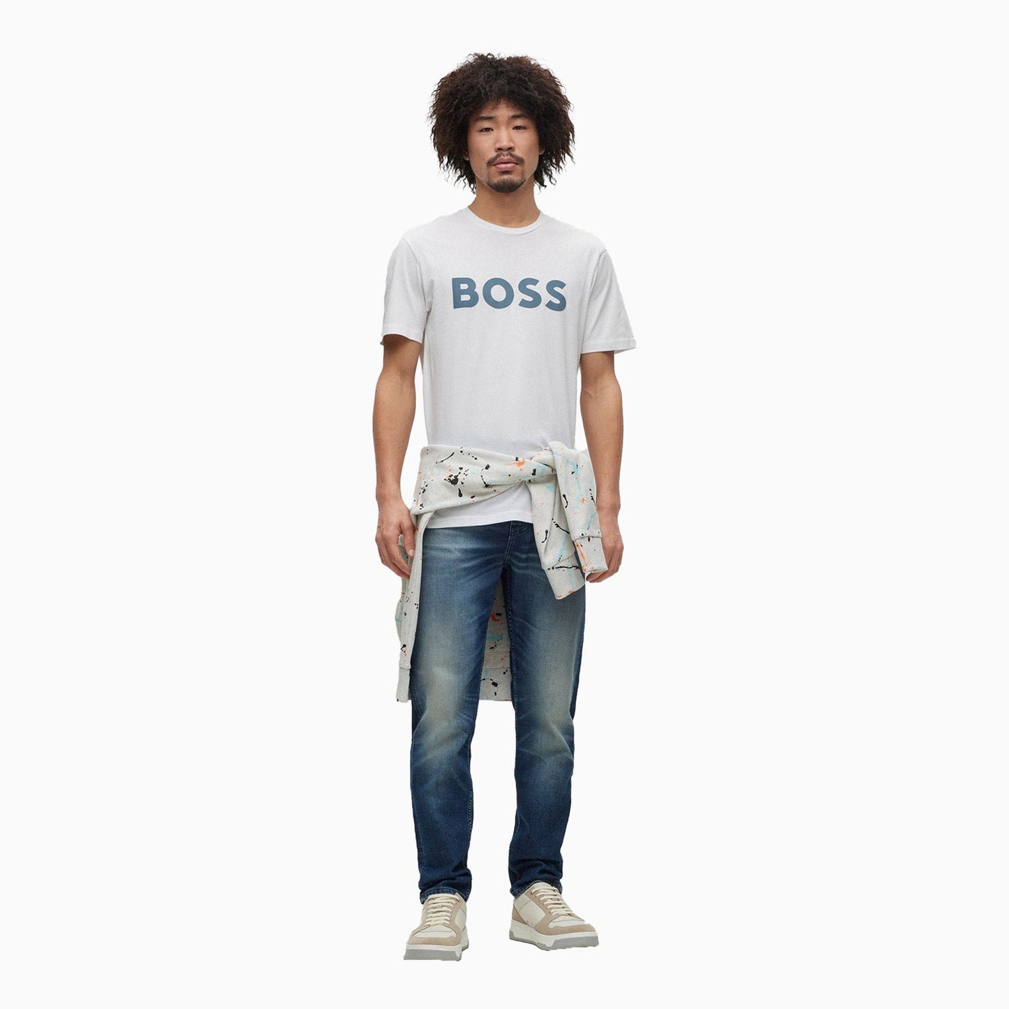 Men's Cotton Jersey With Rubber Print Logo T Shirt