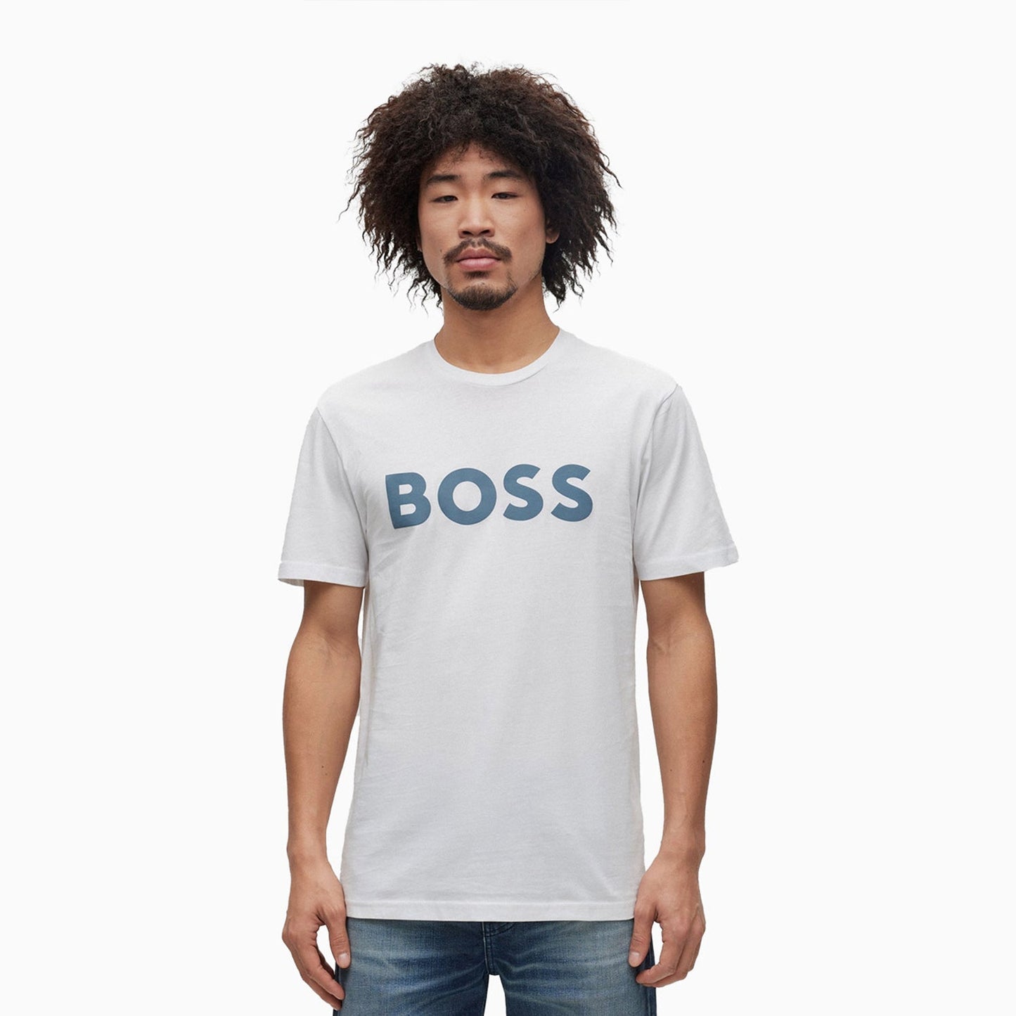 Men's Cotton Jersey With Rubber Print Logo T Shirt