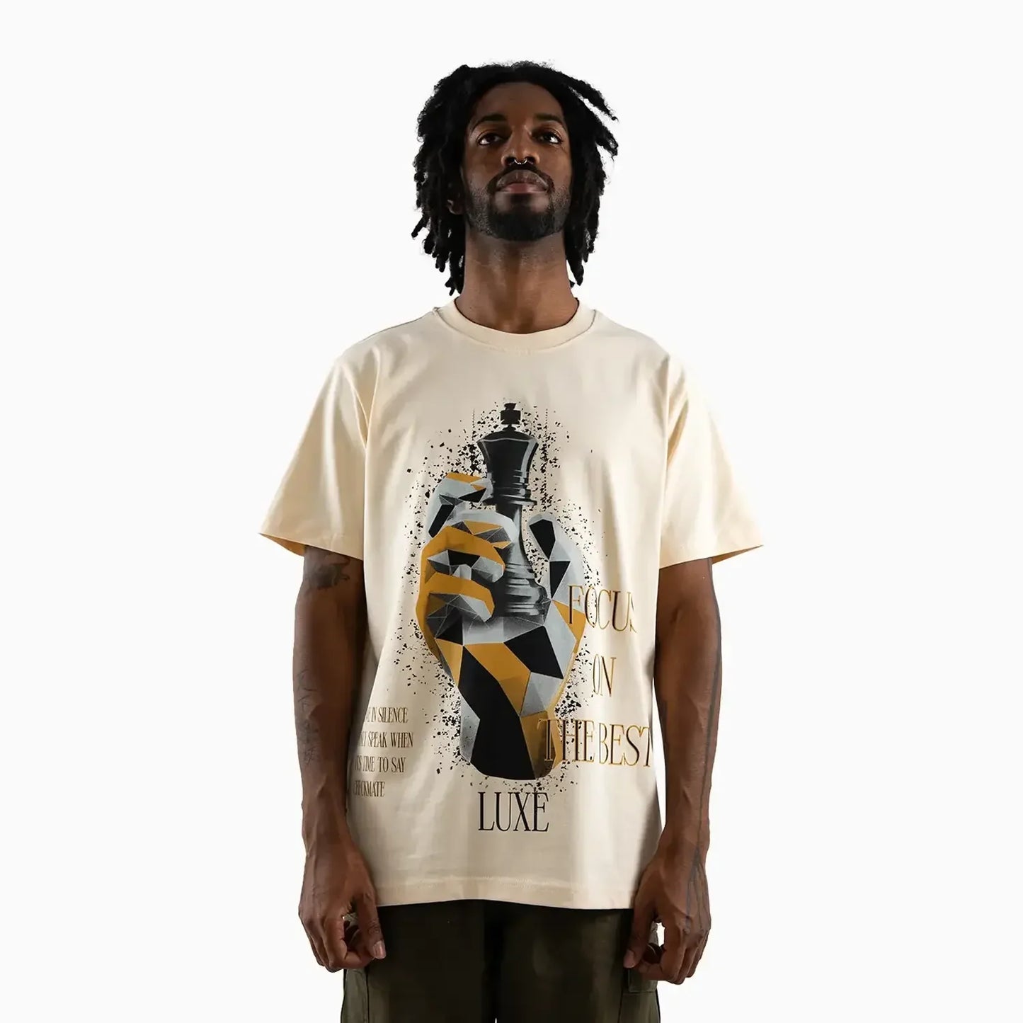 Men's Focus on the Best Chess King Graphic Short-Sleeve T-Shirt