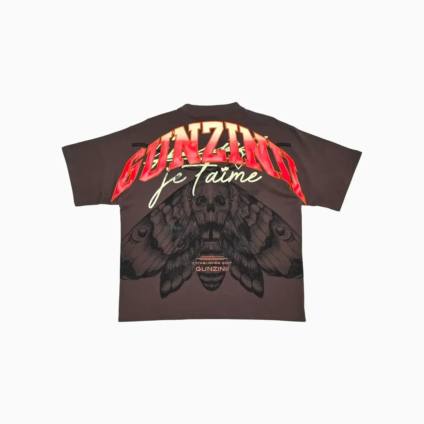 Men's Graphic Moth Print Oversized Streetwear T-Shirt