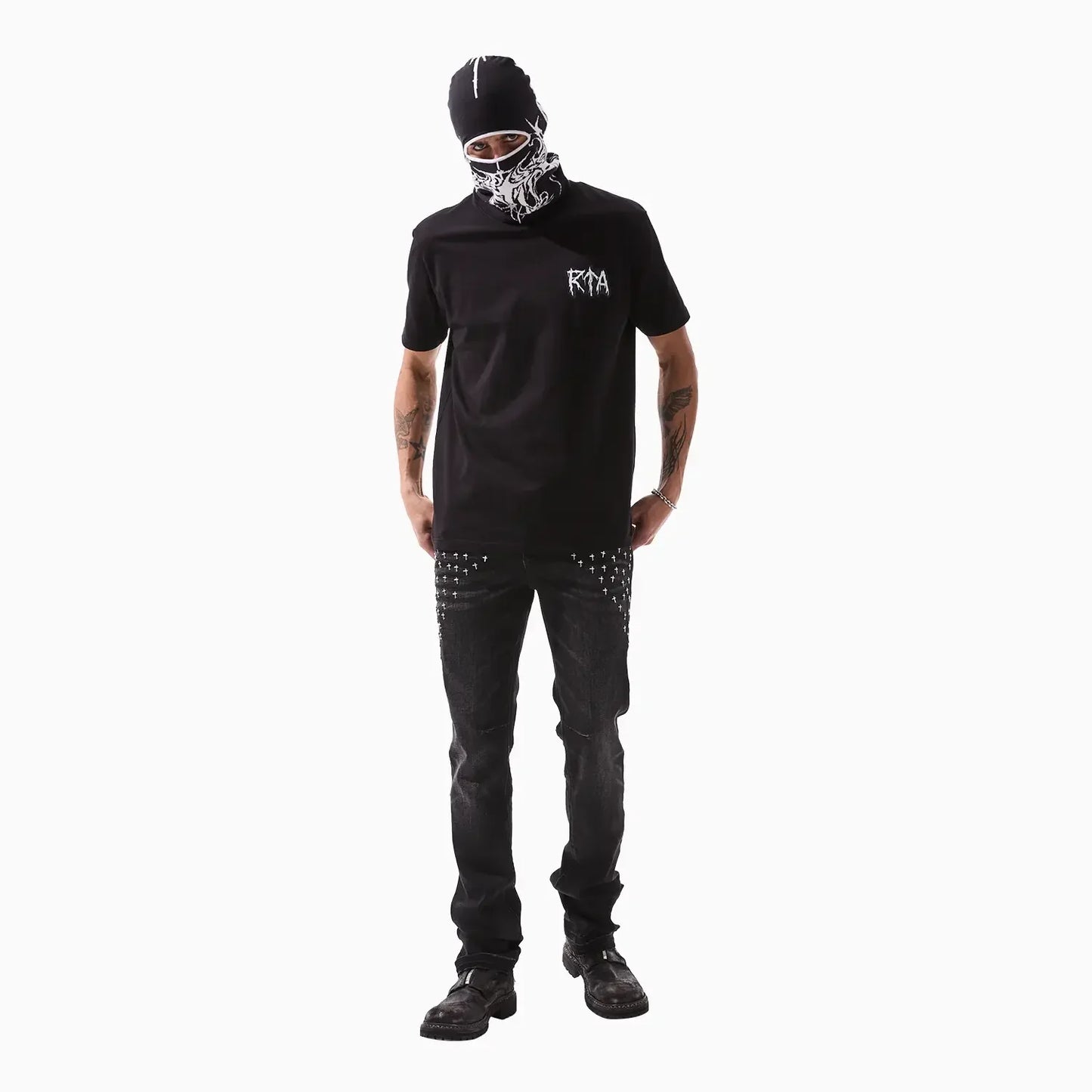 Men's Liam Black Cyber Metal T-Shirt
